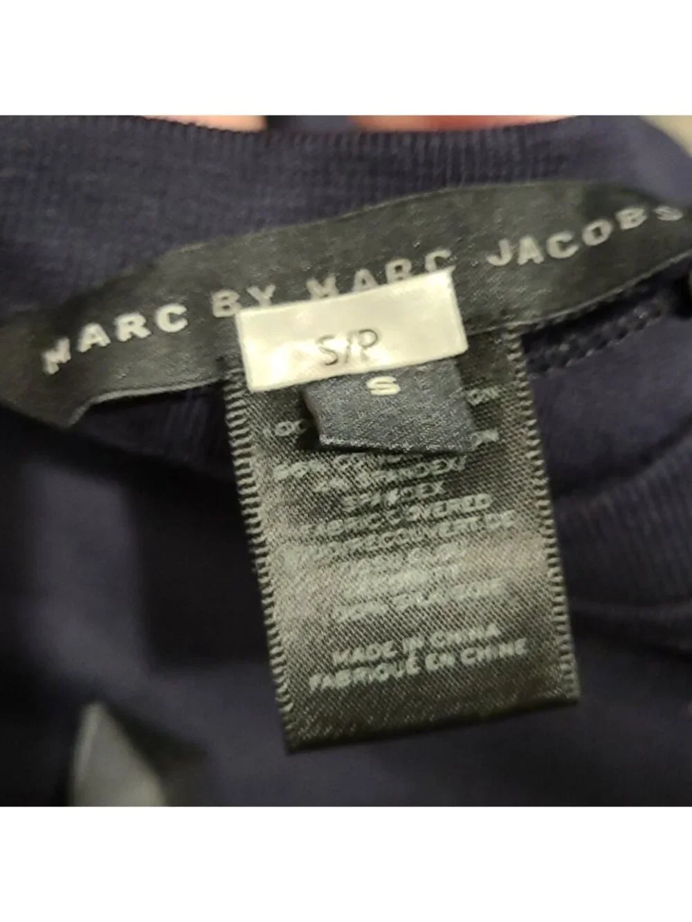 Marc Jacob by MJ Navy jersey dress with st…
